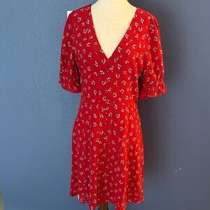 Madewell Red Floral Mini Dress